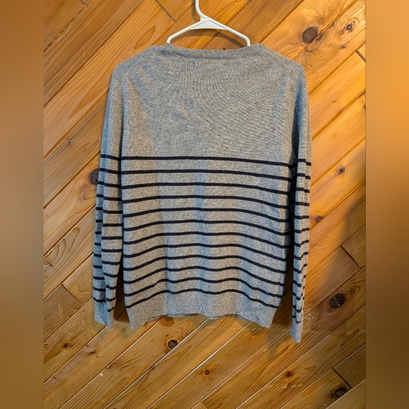 Chinti & Parker Gray Knit with Pink Star Wool & Cashmere Size Small - Picture 5 of 6